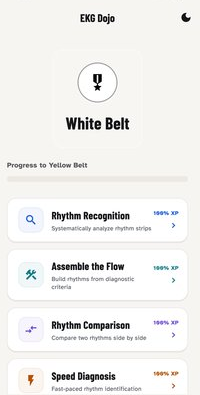 EKG Dojo belt progress screen